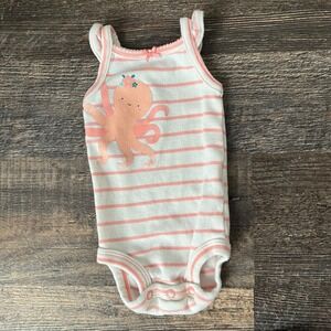 Carter's Octopus Bodysuit Sleeveless Striped Summer Outfit‎ Newborn NB